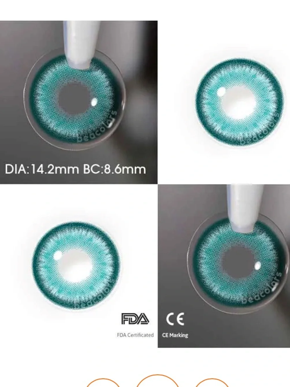 Vibrant cyan Blue eye color eyewear